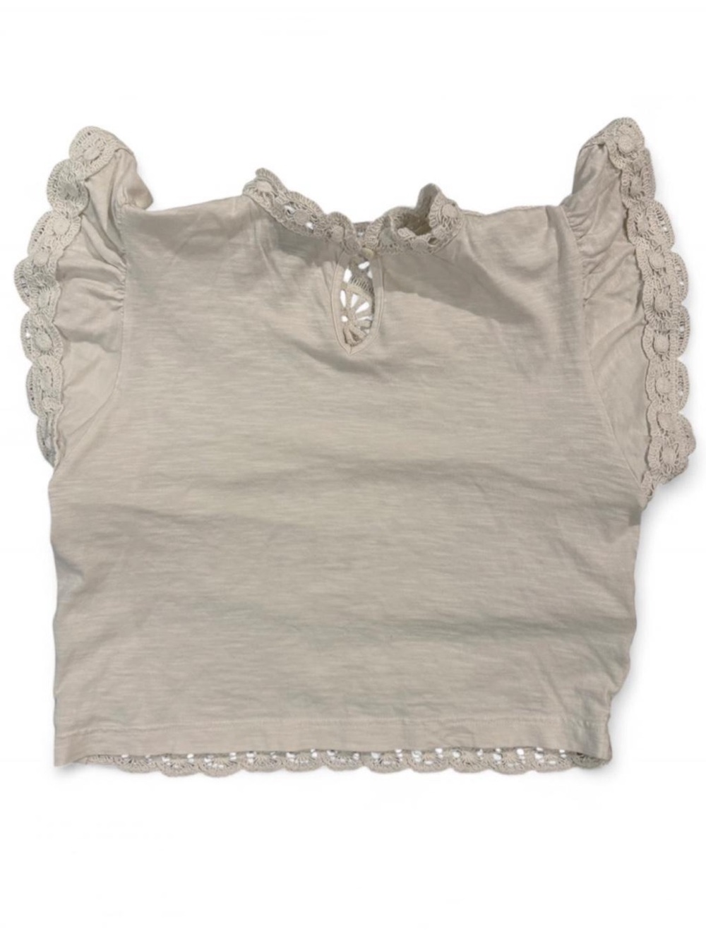 Anthropologie Ollari Dori Ruffle-Sleeve Crochet Top XS - Picture 5 of 10